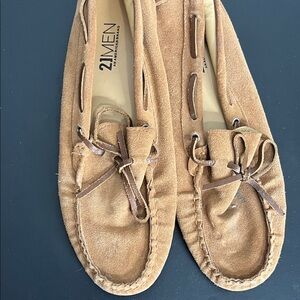 21men Tan Suede Loafers